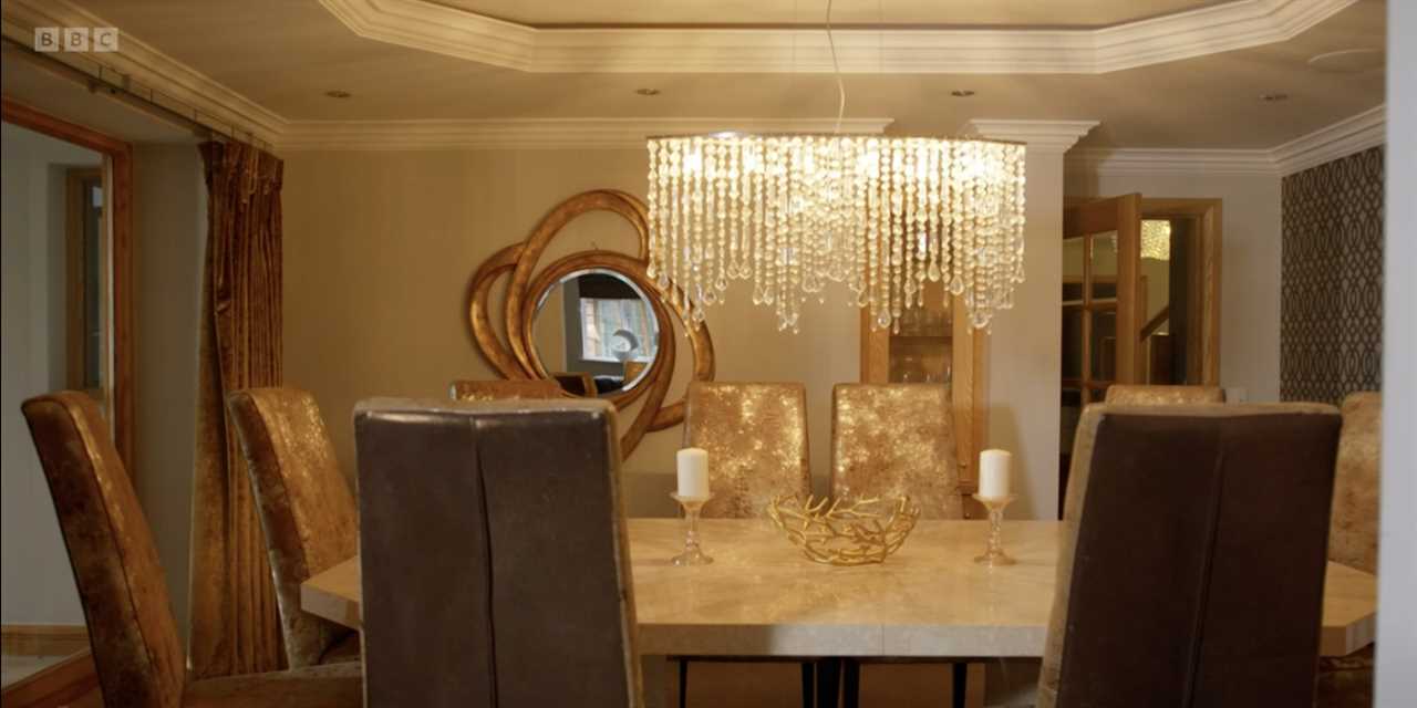 Ricky Hatton's Manchester home features a gold dining room, home theater, pool, and diamante door handles.