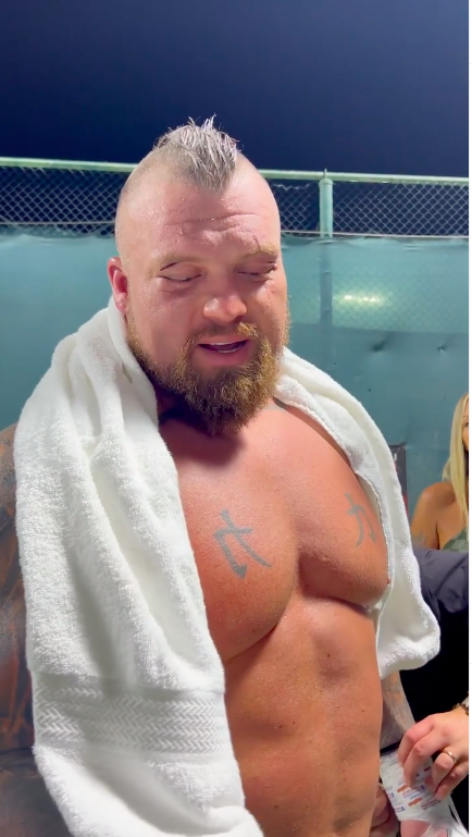 Eddie Hall speaks out about his loss to Hafthor Bor Bjornsson, the 'biggest man in the world'. He also shows off his horror-cut eye.