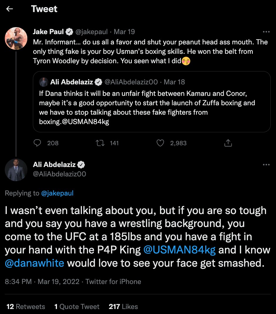 After trolling the manager of the welterweight champ, Jake Paul put on a huge UFC fight with Kamaru Usman at catchweight at 185lb.