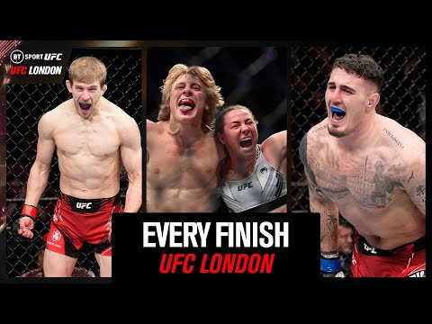 Every finish comes from an insane UFC London card! Pimblett and McCann, Aspinall, and many more make it big on home soil!