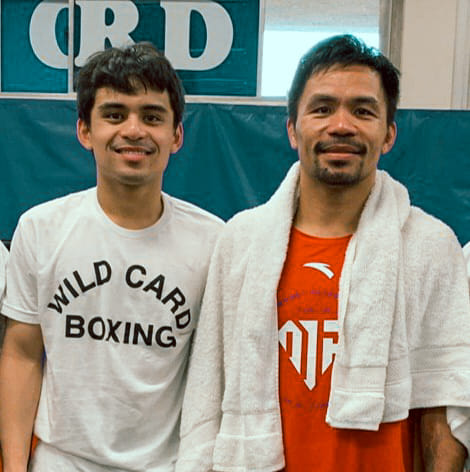 Pacquiao's son makes his debut with seven father-son boxing teams, including the Eubanks, Benns, Benns, and Hattons.