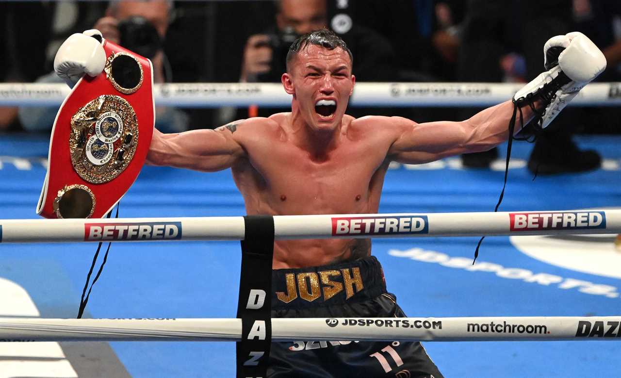After his stunning win in the world title, Josh Warrington is taken straight to hospital with a fractured jaw and a suspected broken hand.