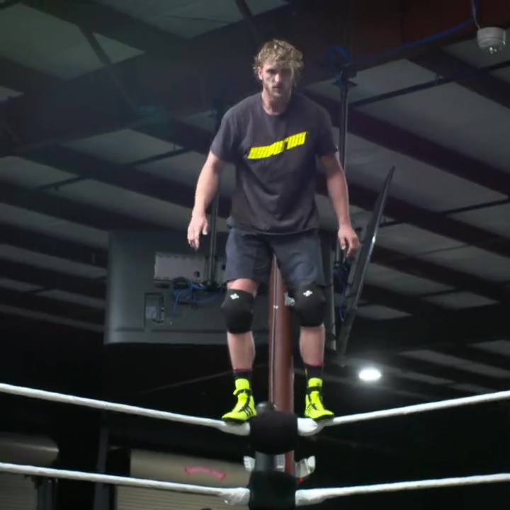Logan Paul is training behind the scenes for WWE Wrestlemania as he prepares to leap off top rope against Mysterios.