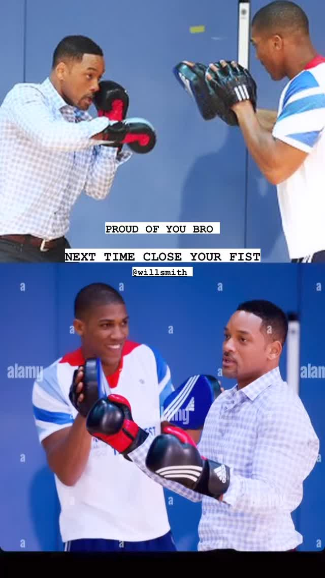 Anthony Joshua is proud to be Will Smith's Oscars slap on Chris Rock...and offers Hollywood star advice for the 'next time.