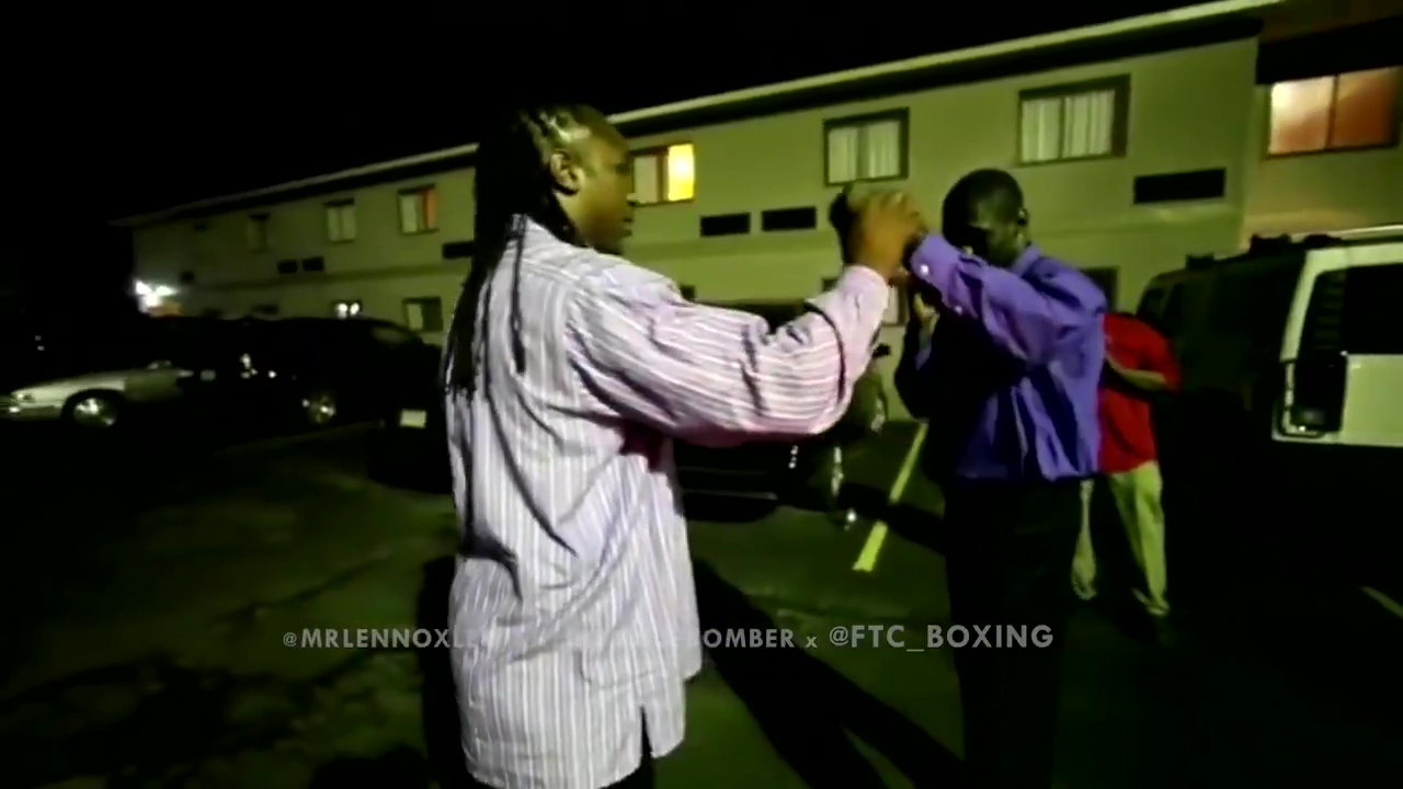 Deontay wilder learns from Lennox Lewis how to jab in the carpark before American became the world champion in throwback.