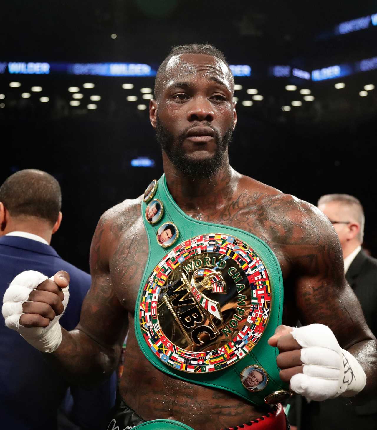 Deontay wilder learns from Lennox Lewis how to jab in the carpark before American became the world champion in throwback.