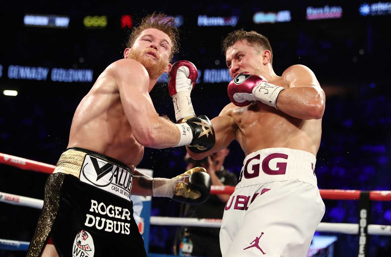 Gennady, 39, displays a ripped physique. Canelo, a coach, says that he 'waited for him' to age before agreeing to trilogy
