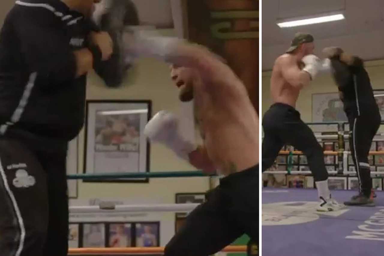 ‘Shots nightmares are made of’ – Conor McGregor shows off boxing skills on pads as UFC star ramps up comeback training