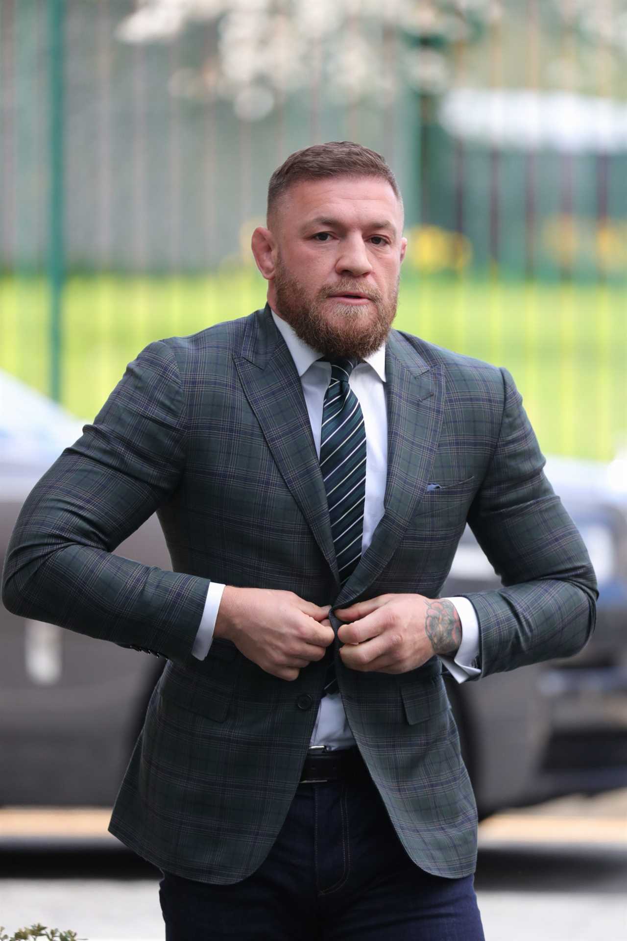 Conor McGregor arrives at court for ‘dangerous driving’ in Dublin after his £150k Bentley seized by police
