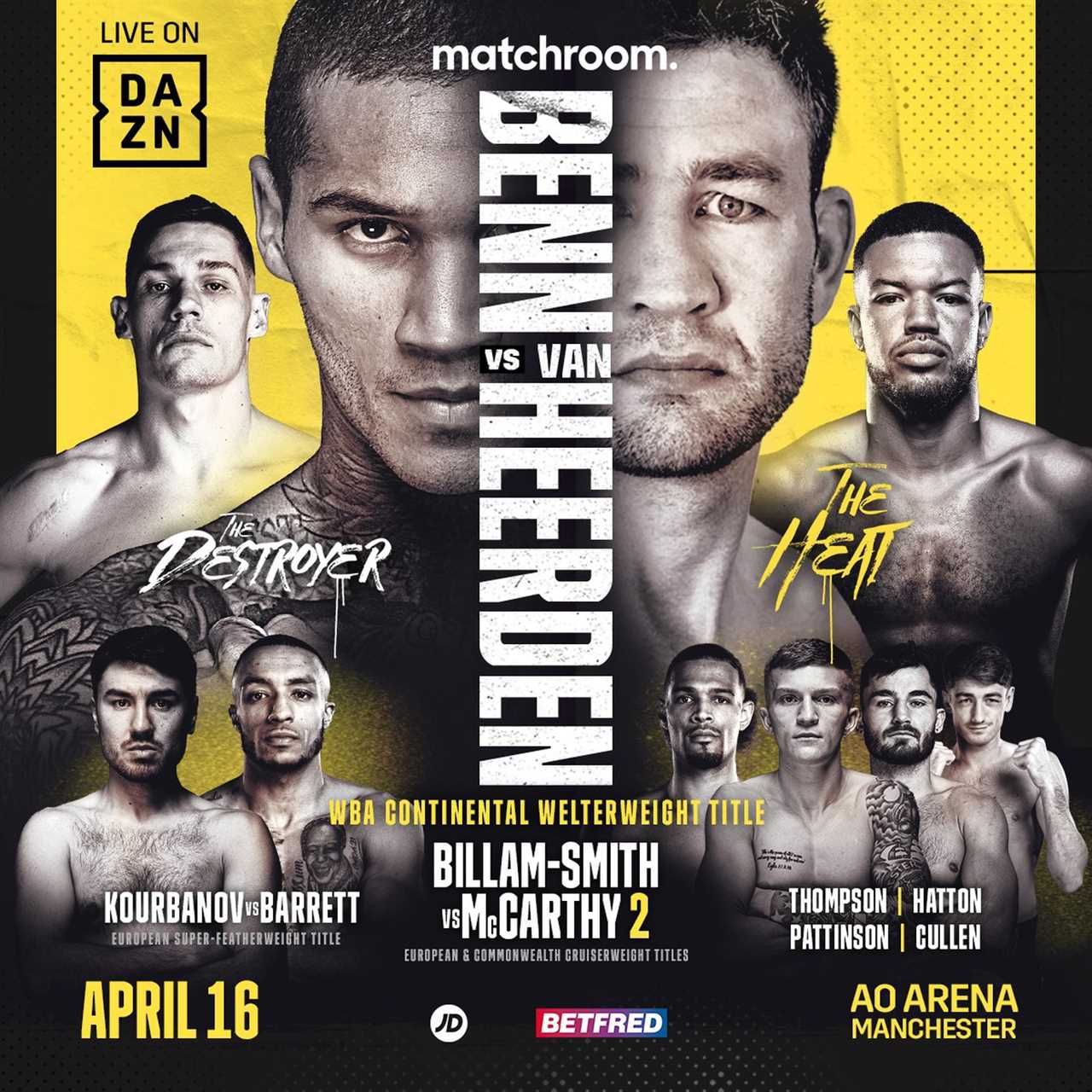 Eddie Hearn says Chris van Heerden will serve as Conor Benn’s last test before he moves up to the elite welterweight division.