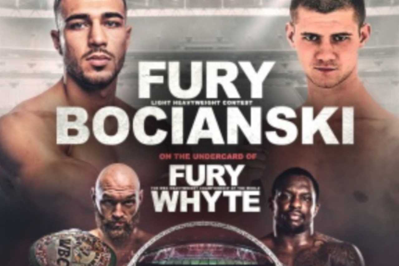 Tommy Fury vs Daniel Bocianski - UK start time, live streaming, TV channel for Tyson Fury and Dillian Whyte's undercard clash