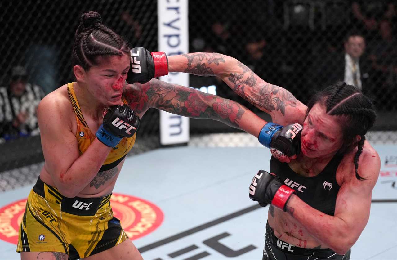 UFC star Pannie Kianzad displays a horrific nose injury and missing front teeth after the brutal Lina Lansberg victory