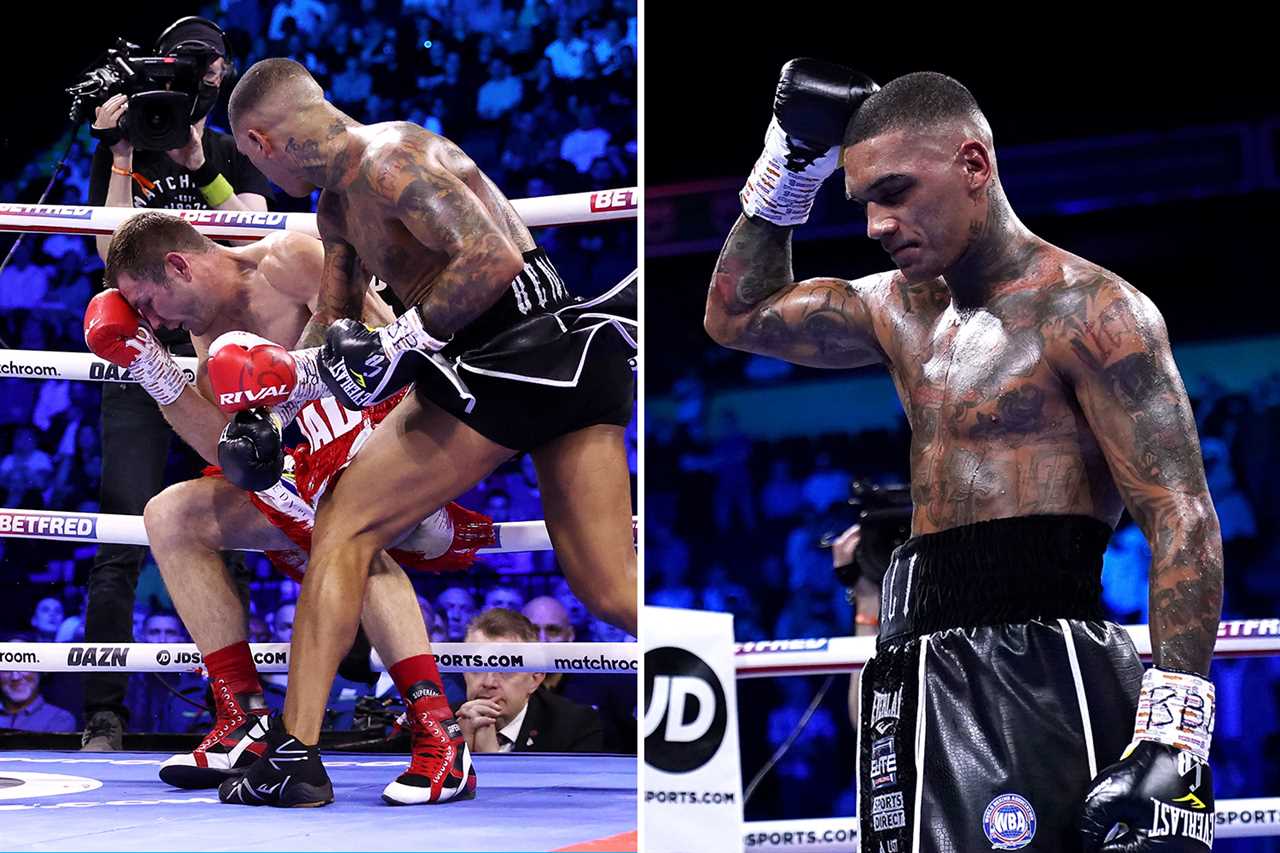 Manchester crowd boo Amir Khan for refusing Conor Benn's fight after he jumped in the ring