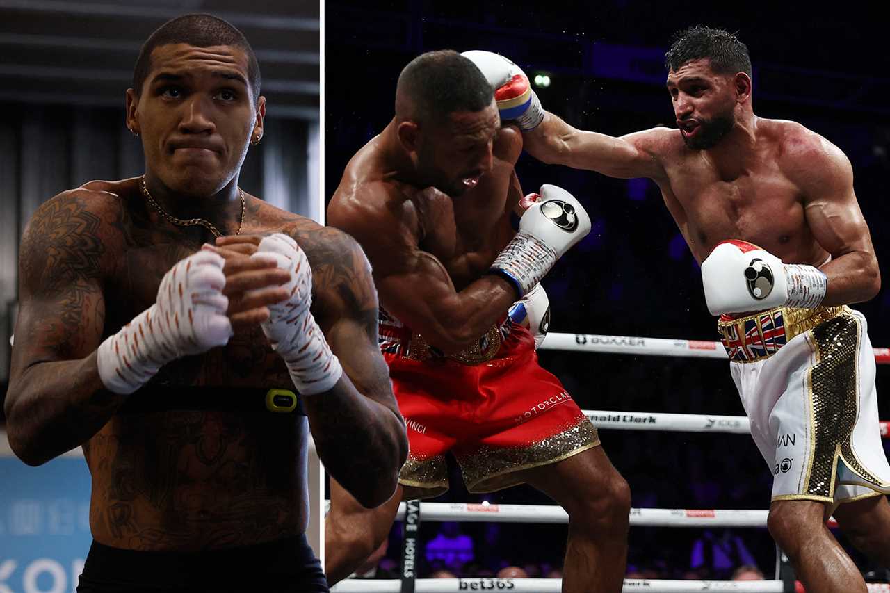 Manchester crowd boo Amir Khan for refusing Conor Benn's fight after he jumped in the ring