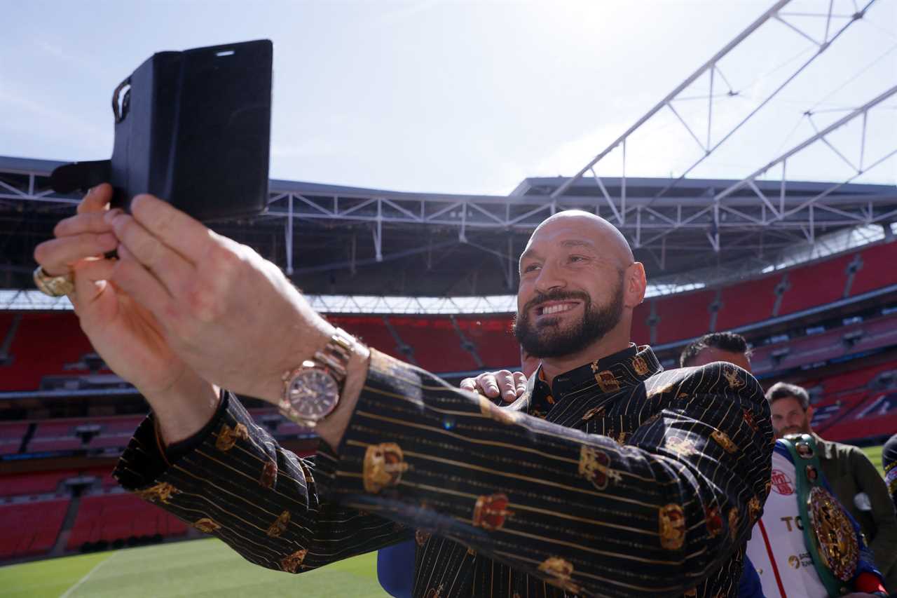 Tyson Fury wears a PS60,000 gold, diamond-encrusted Rolex while he gets ready for the Dillian Whyte showdown in Wembley
