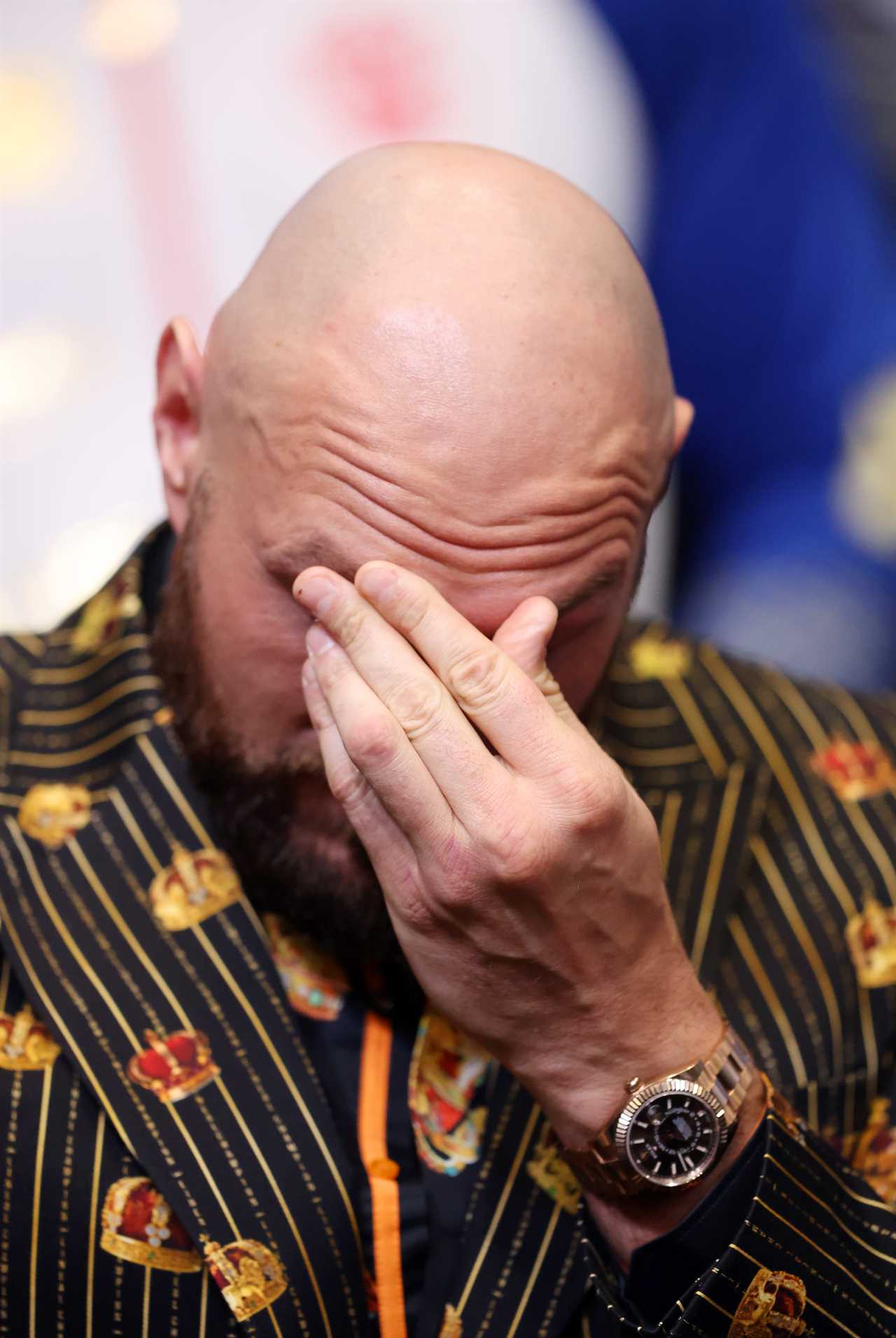 Tyson Fury wears a PS60,000 gold, diamond-encrusted Rolex while he gets ready for the Dillian Whyte showdown in Wembley