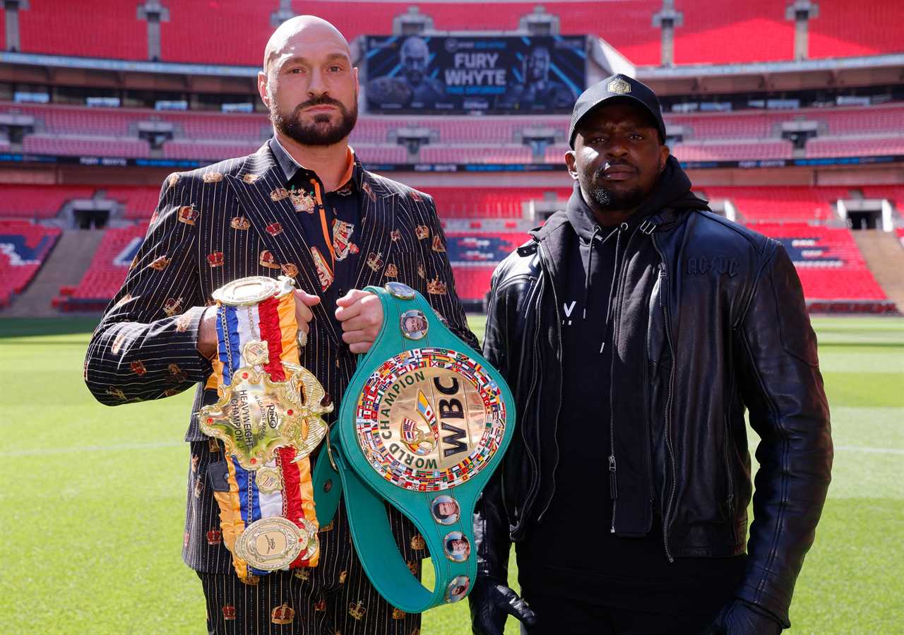 Tyson Fury is now the most popular British boxer, with 94,000 people at Wembley to support Dillian Whyte's fight.