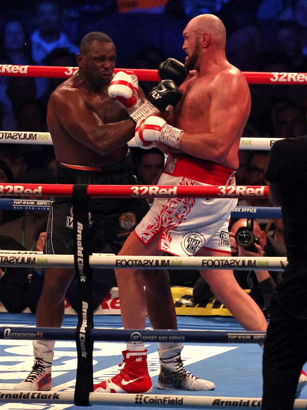 Amazing photo of Tyson Fury's knockout upper-cut. Dillian Whyte's TOOTH is seen flying through the air as Dillian Whyte takes the incredible photo