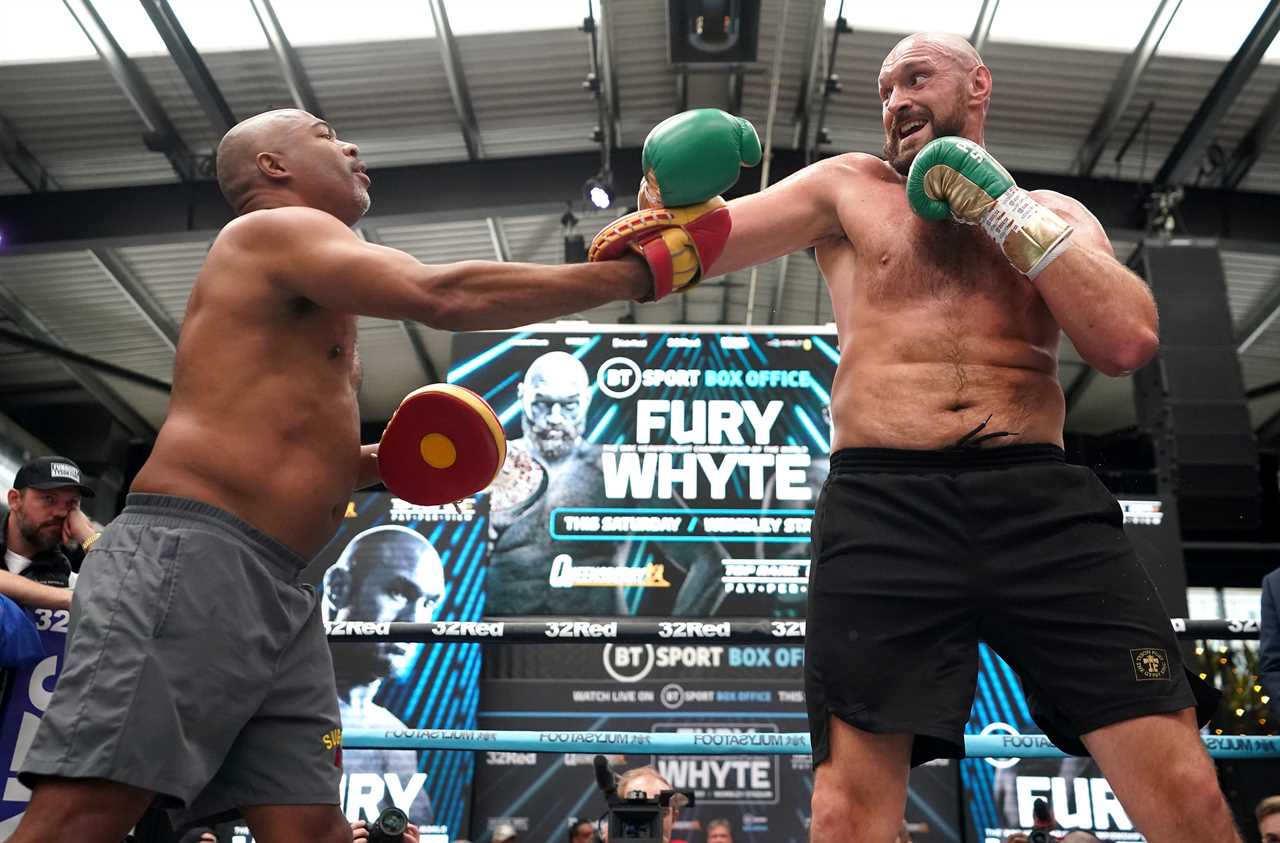 SugarHill Steward, Tyson Fury's coach, receives the 'WBC Trainers belt' following Gypsy King's brutal DillianWhyteKO at Wembley