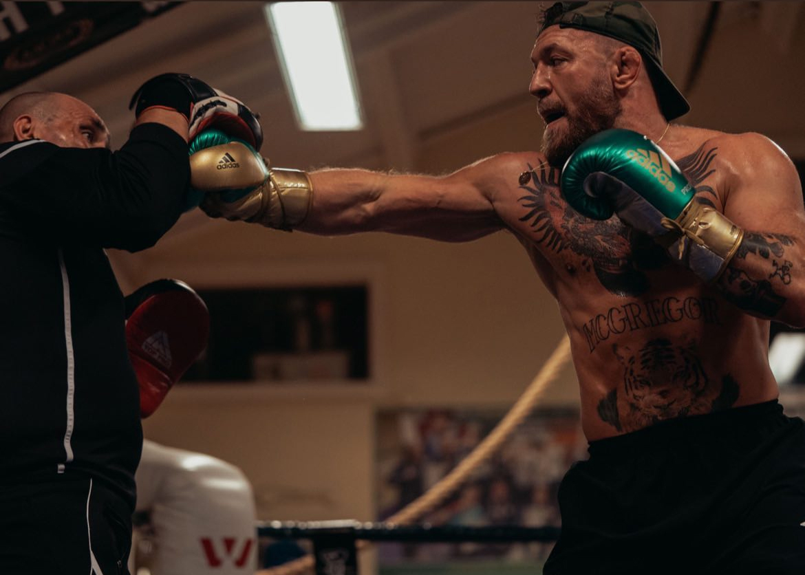 Conor McGregor steps up training regime as UFC star works up sweat in gym and looks hench ahead of return from injury