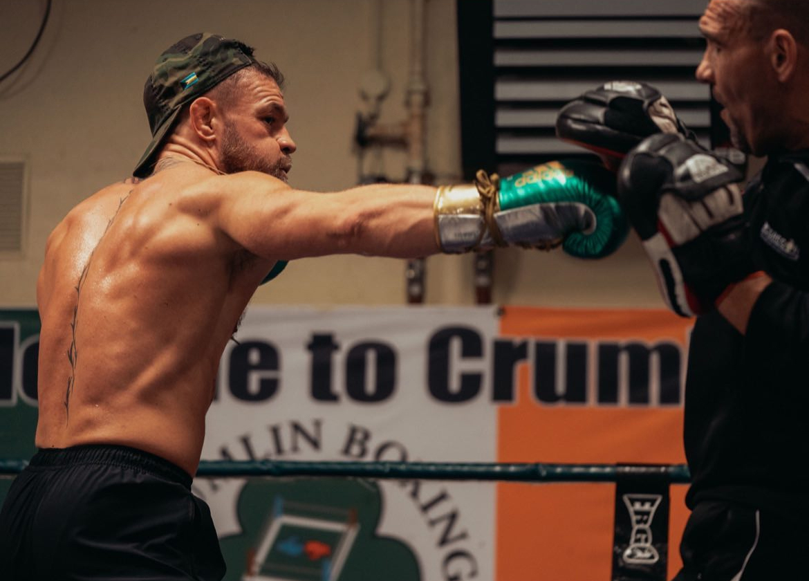 Conor McGregor steps up training regime as UFC star works up sweat in gym and looks hench ahead of return from injury