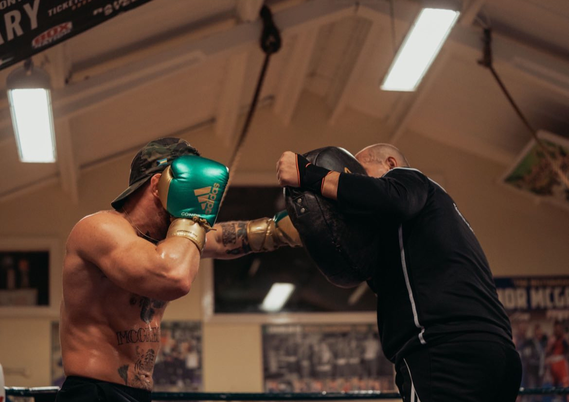 Conor McGregor steps up training regime as UFC star works up sweat in gym and looks hench ahead of return from injury