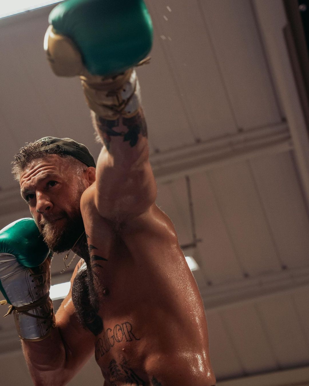 Conor McGregor steps up training regime as UFC star works up sweat in gym and looks hench ahead of return from injury