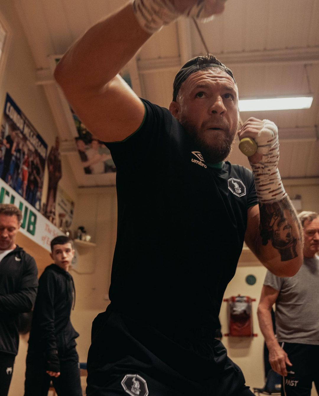 Conor McGregor steps up training regime as UFC star works up sweat in gym and looks hench ahead of return from injury