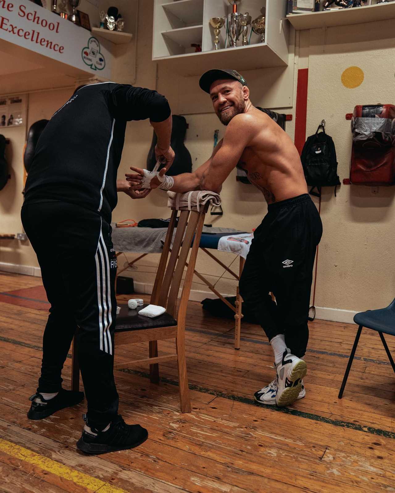 Conor McGregor steps up training regime as UFC star works up sweat in gym and looks hench ahead of return from injury