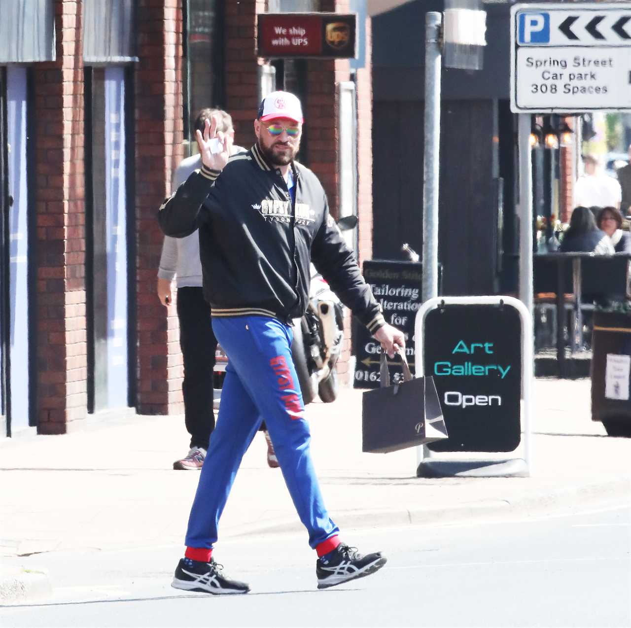 Tyson Fury strolls through Wilmslow after Dillian Whyte's fight as Gypsy King