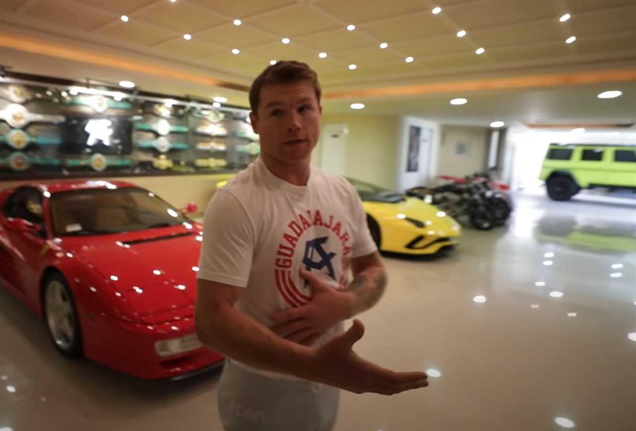 Canelo Alvarez has an insane collection of cars, including a blue Bugatti Chiron and a PS2m LaFerrari.