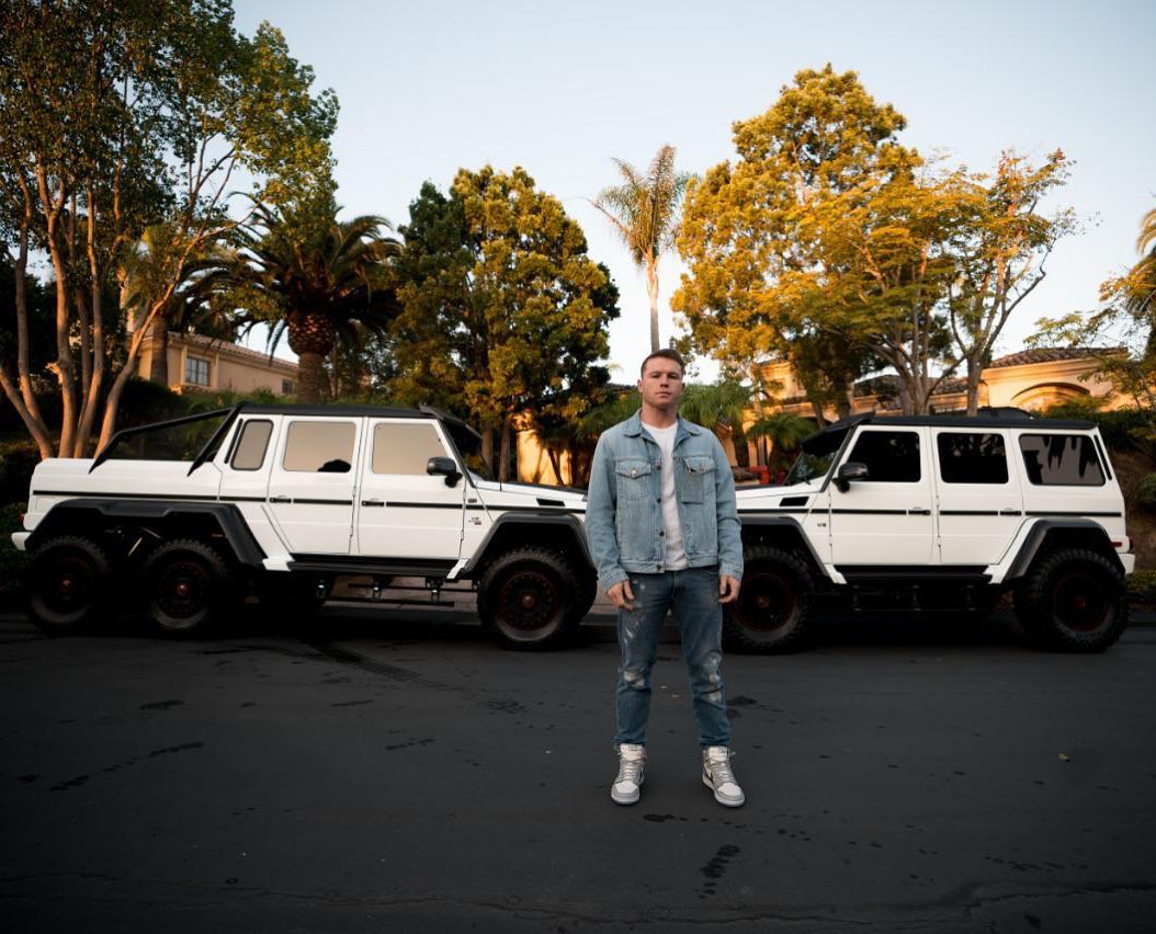Canelo Alvarez has an insane collection of cars, including a blue Bugatti Chiron and a PS2m LaFerrari.