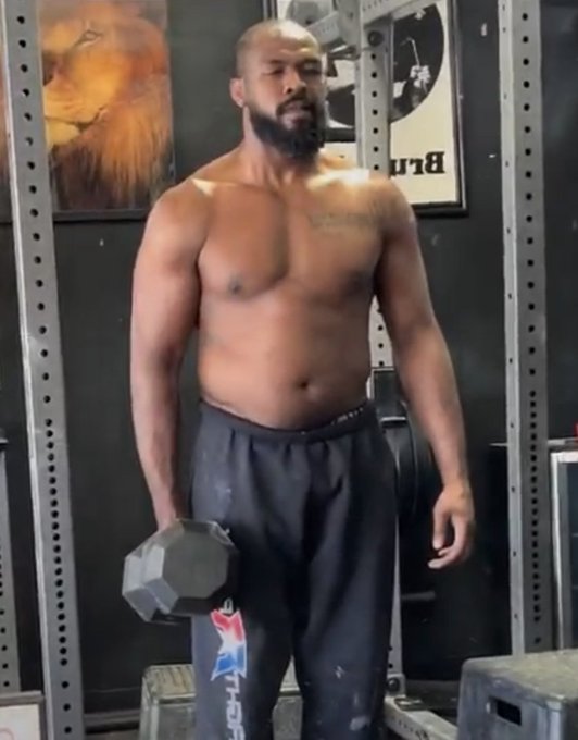 UFC star Jon Jones shows incredible body transformation after revealing the date for his debut against Miocic at heavyweight