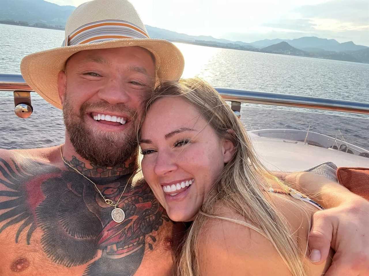 Conor McGregor relaxes with fiancee Dee Devlin on luxury yacht as UFC legend enjoys holiday on £2.4m Lamborghini boat