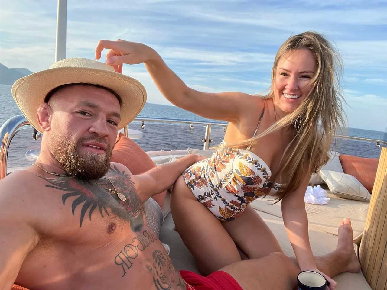 Conor McGregor relaxes with fiancee Dee Devlin on luxury yacht as UFC legend enjoys holiday on £2.4m Lamborghini boat