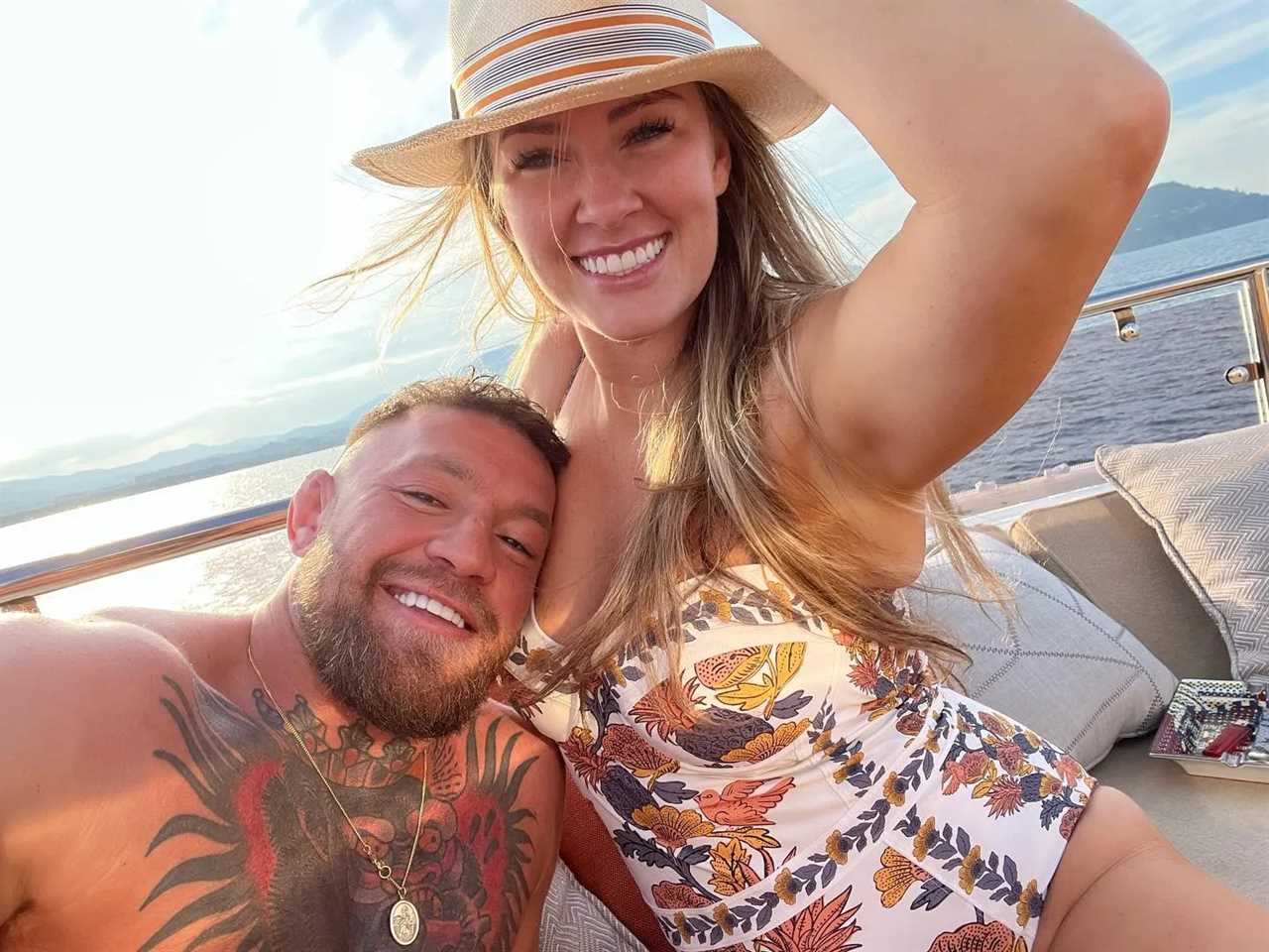 Conor McGregor relaxes with fiancee Dee Devlin on luxury yacht as UFC legend enjoys holiday on £2.4m Lamborghini boat