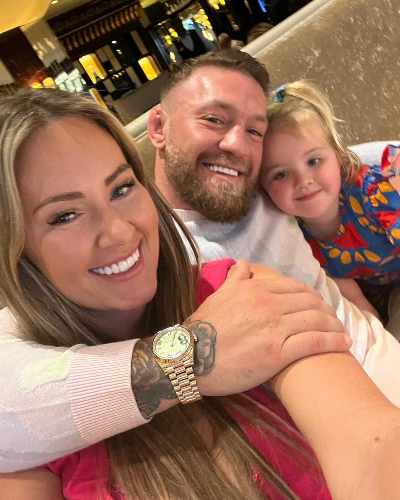 Conor McGregor and Dee Devlin bring their son Conor Jr. out for Conor Jr's 5th Birthday and celebrate with Spider-Man cake