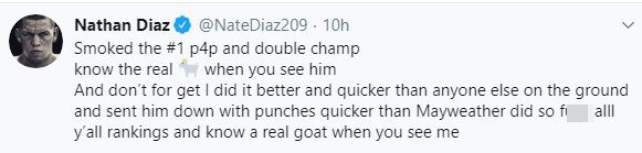Conor McGregor left UFC's stars Khabib Nurmagomedov and Nate Diaz fuming over the disrespectful GOAT thread