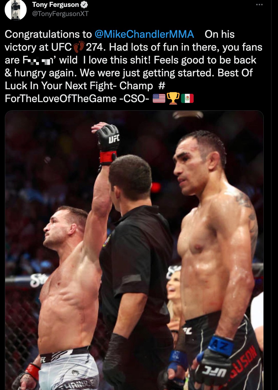 Tony Ferguson breaks his silence after being released from the hospital following a terrible KO loss to Michael Chandler in UFC 274