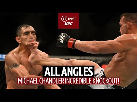 All Angles of Michael Chandler KO Tony Ferguson at UFC 274.