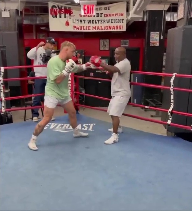 Jake Paul shows off his explosive power and quick hand speed on pads in preparation for YouTuber's comeback fight
