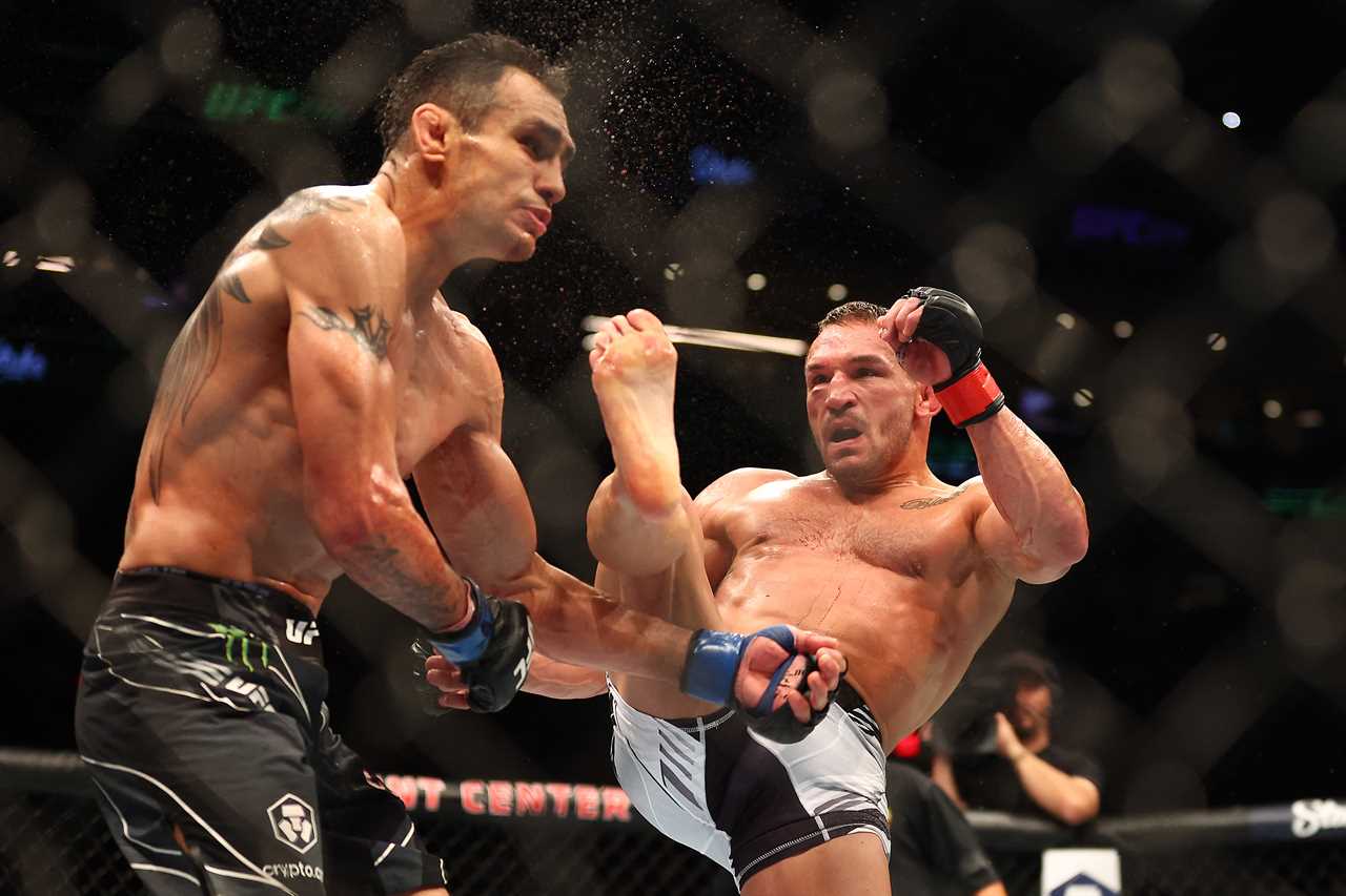 Tony Ferguson was almost unrecognizable after being disfigured by brutal front KO by UFC rival Michael Chandler.