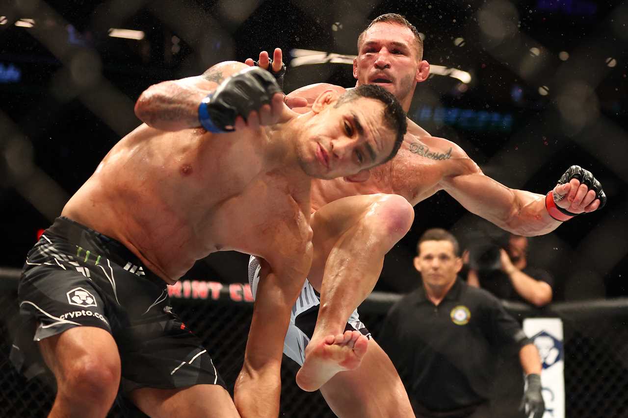 Tony Ferguson was almost unrecognizable after being disfigured by brutal front KO by UFC rival Michael Chandler.