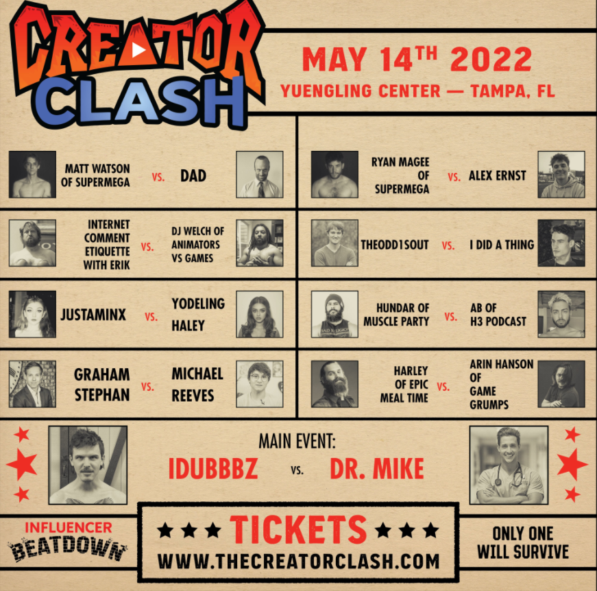 Creator Clash boxing – live stream, start time, fight card for idubbz vs Dr Mike YouTuber mega-show
