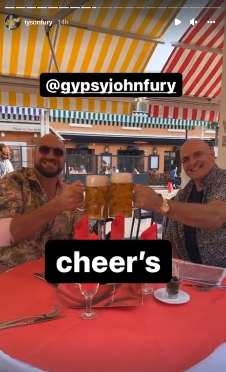 If Carlsberg made wives - Tyson Fury films Paris in a bikini on vacation before drinking a lot of beer with his dad John