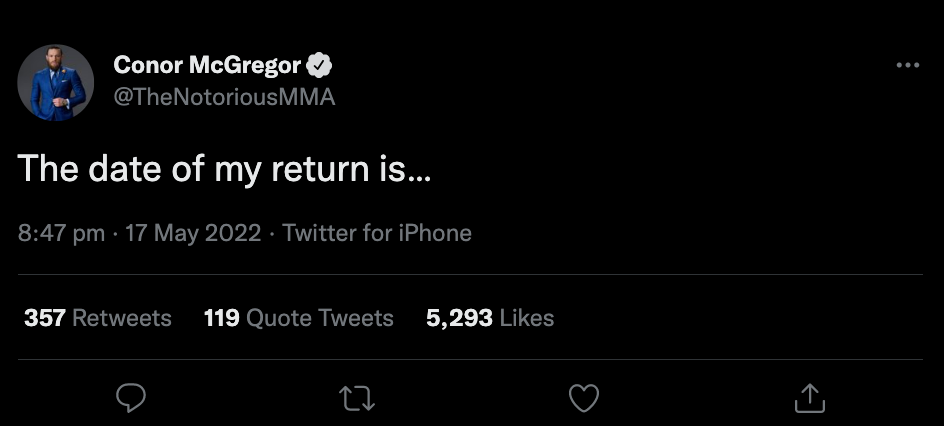 Conor McGregor suggests that the next UFC fight will soon be revealed and he promises to crush his opponent's skull in return