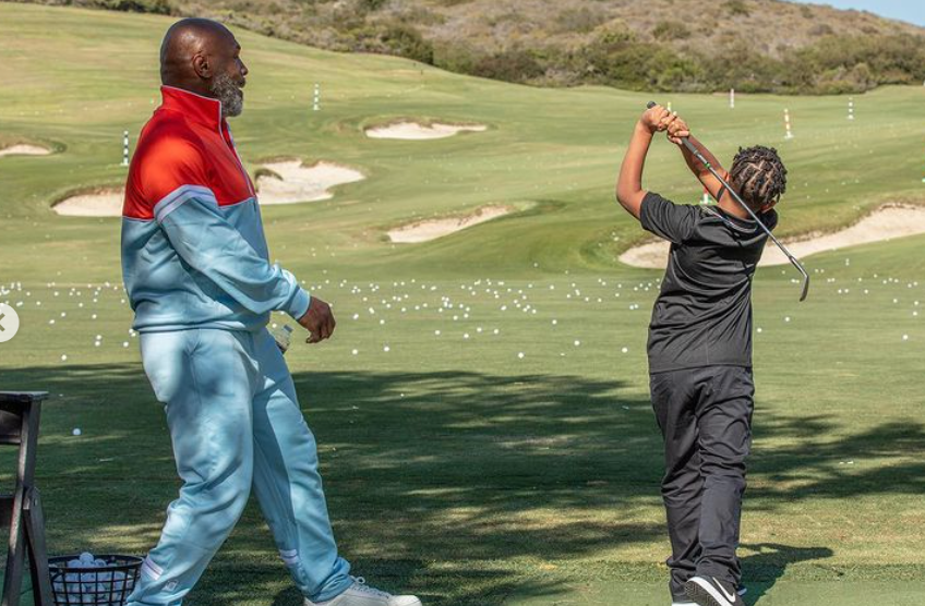Mike Tyson's son, Morocco, 11, goes to golf while boxing legend Boxing Legend tried his hand at a new sport