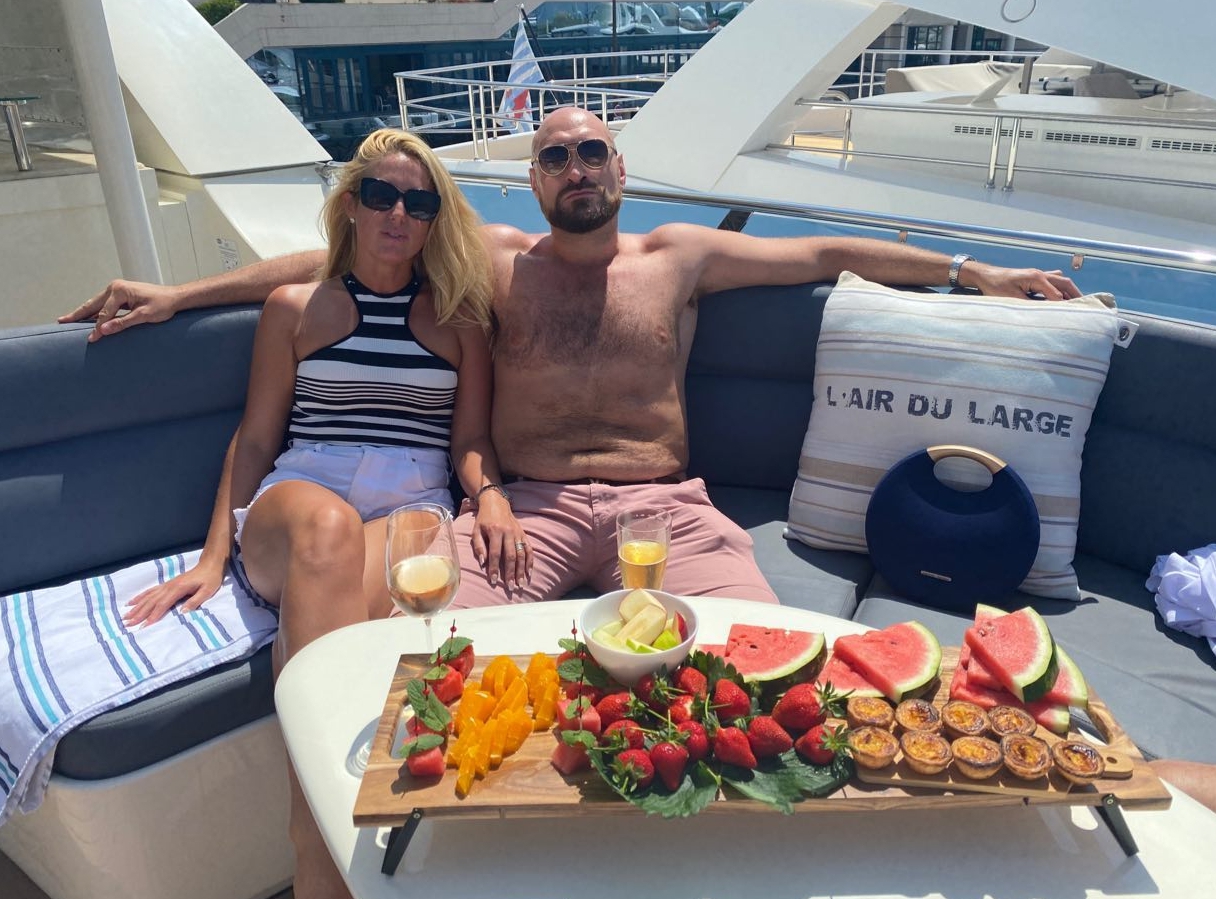 150ft of pure luxury - In the PS18k-a night superyacht Tyson Fury and wife Paris are enjoying a holiday in Cannes