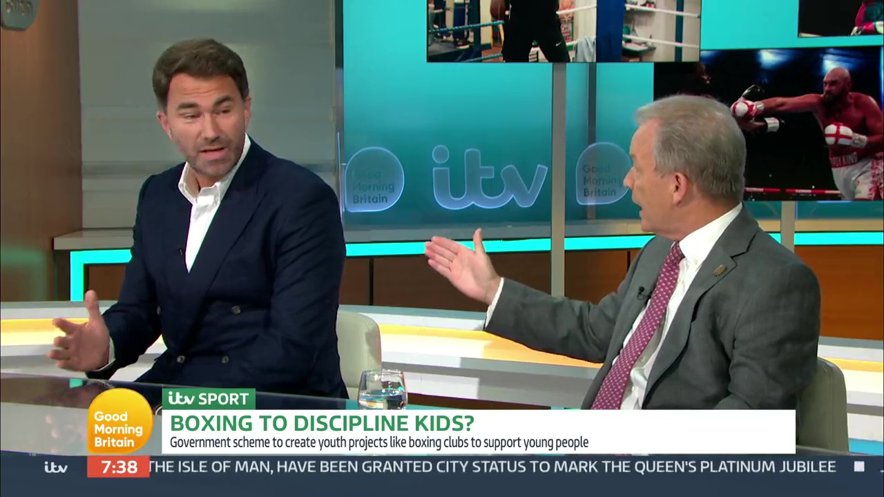 I will interrupt your! - Eddie Hearn and a campaigner on GMB clash over the calls for ban boxing