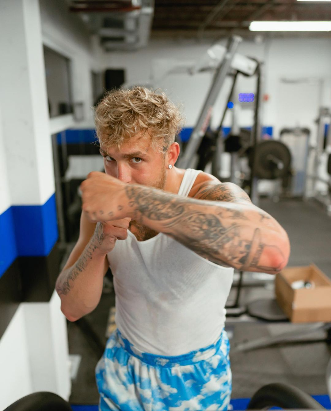 Jake Paul shows off his bulked-up physique in behind-the scenes training photos